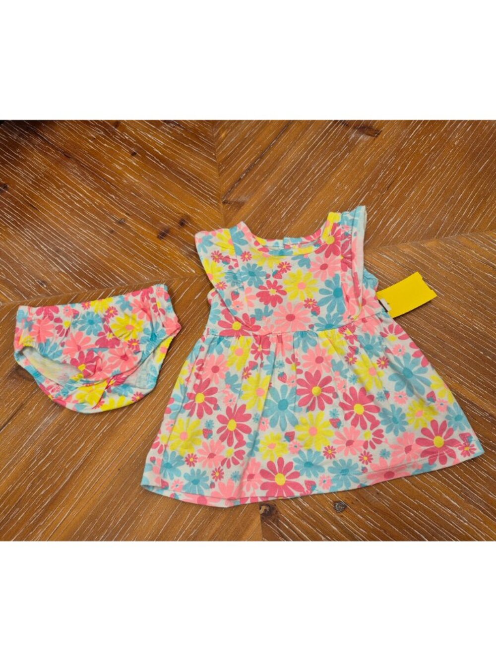 Baby Girls Carters Floral Dress & Bloomers Set 3M 100% Cotton - Picture 8 of 9